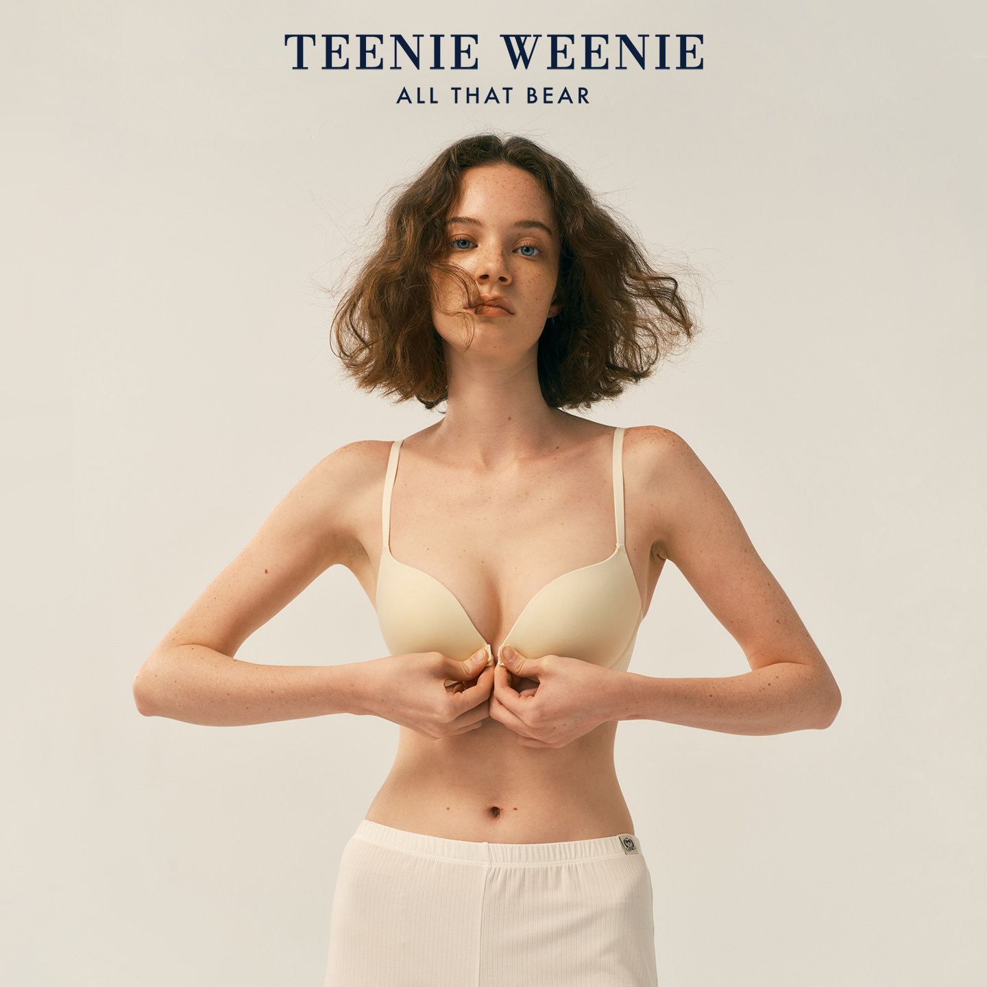 TeenieWeenie小熊女士内衣前扣无痕文胸罩小胸聚拢美背塑型收副乳