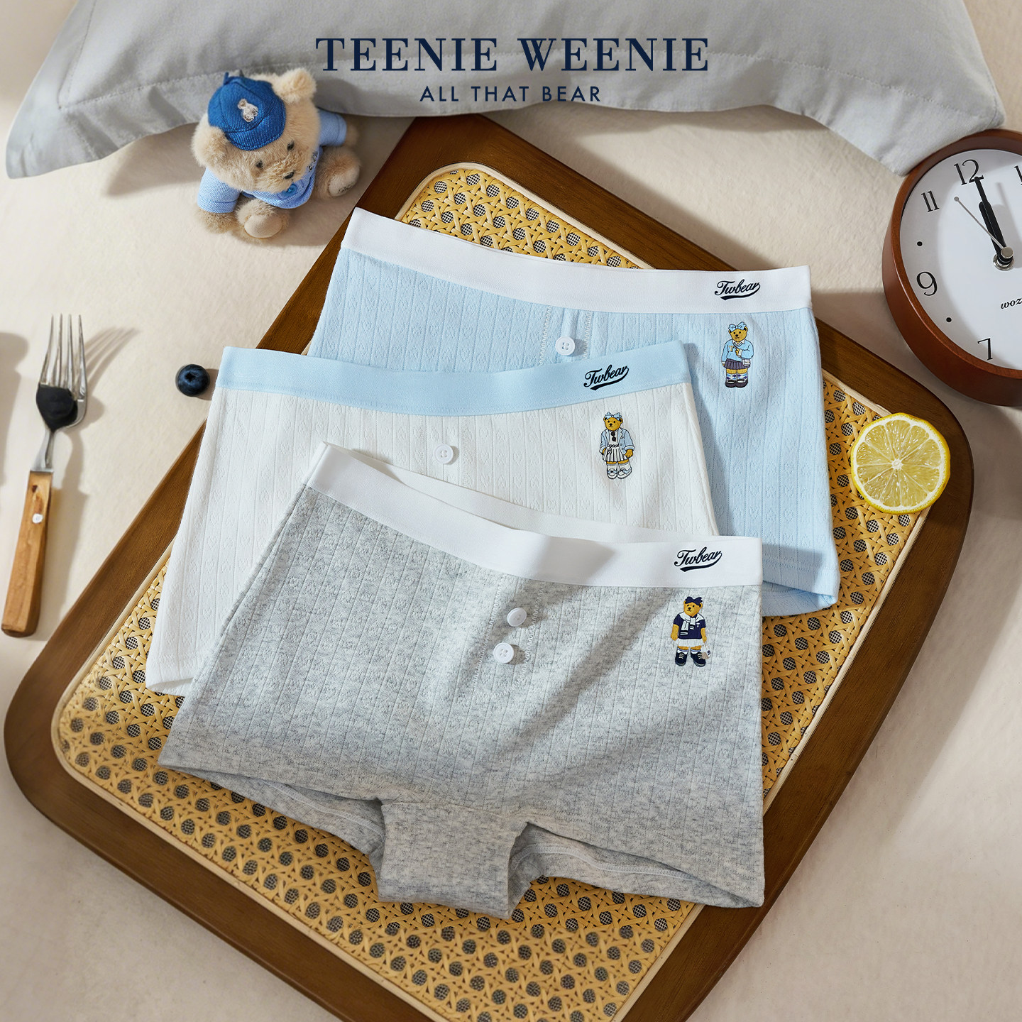 TeenieWeenie小熊平角内裤女新款10A级纯棉抗菌裆舒适