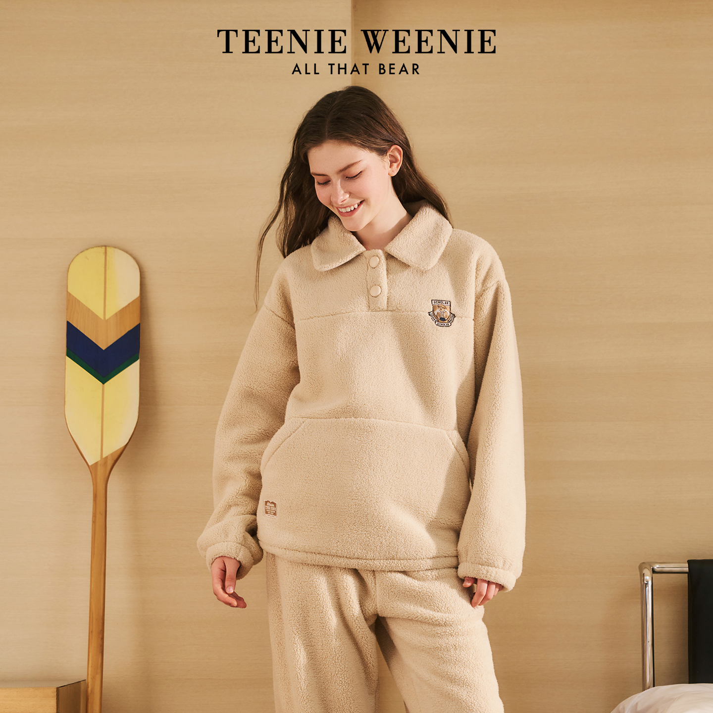 TeenieWeenie小熊睡衣羊羔绒女新