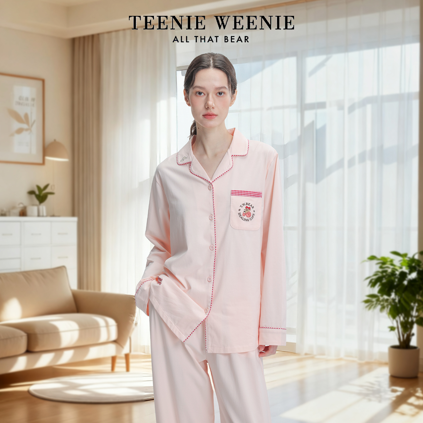 小熊睡衣女士纯棉休闲家居服套装