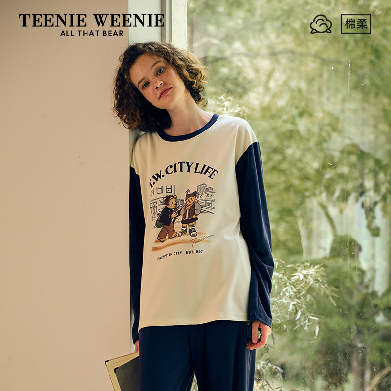 TeenieWeenie小熊睡衣女春秋2025新款纯棉印花长袖女士家居服套装,女士内衣/男士内衣/家居服,睡衣/家居服套装,淘宝优惠券,粉丝福利购,淘宝优惠卷