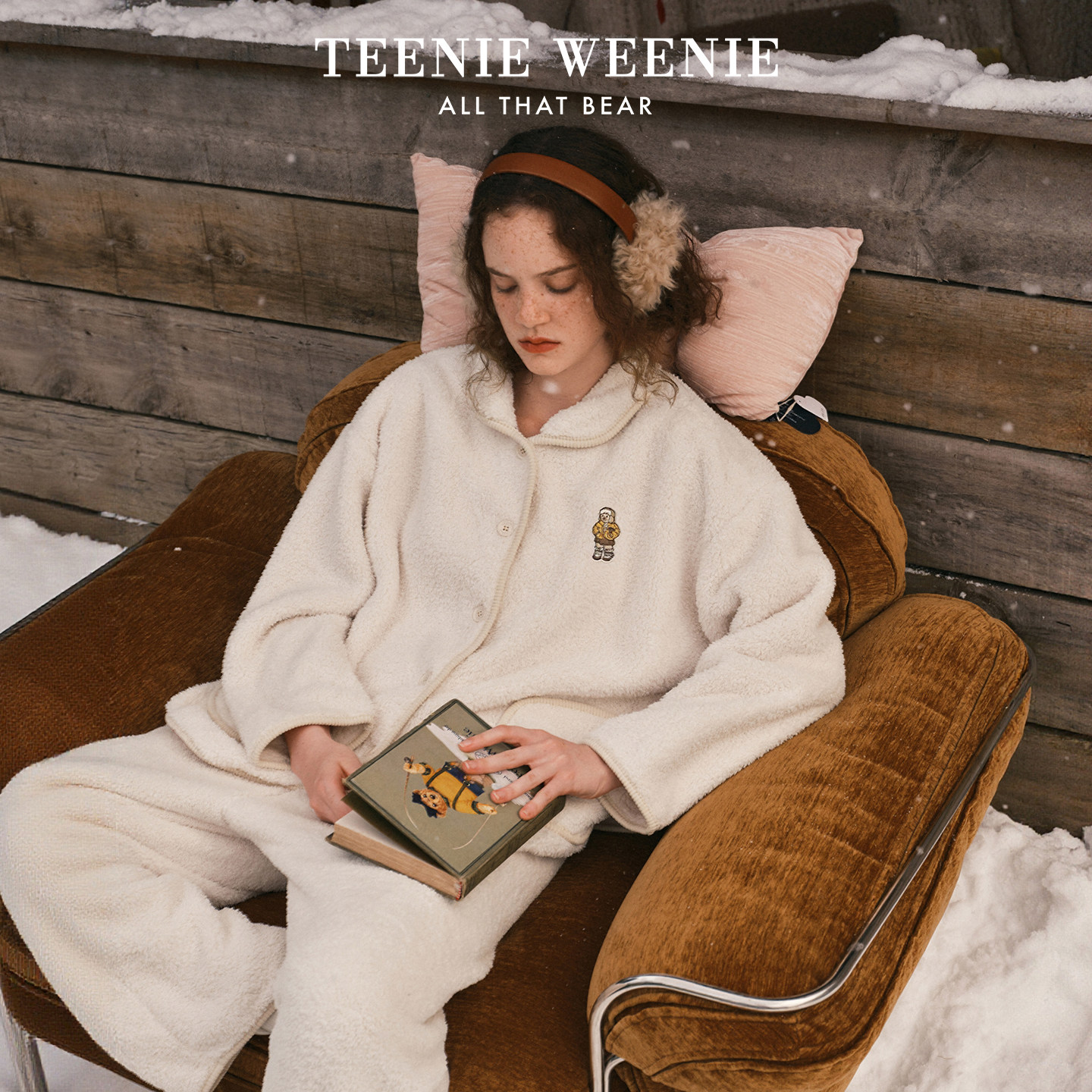 TeenieWeenie小熊睡衣女款2026新款冬季加绒加厚保暖家居服套装