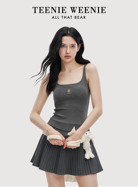 TeenieWeenie小熊女吊带背心春夏新款欧若风美背美式外穿修身打底