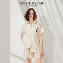 TeenieWeenie小熊女士睡衣女款夏季2025新款纯棉短袖情侣家居服男