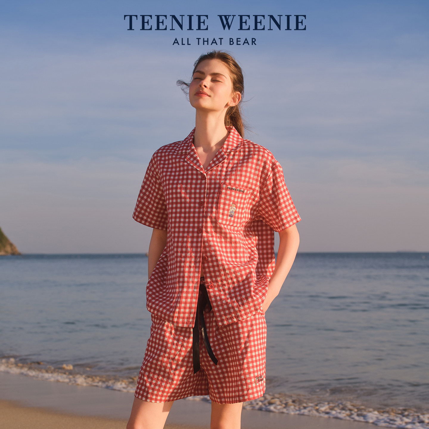TeenieWeenie小熊睡衣女款夏季2026新款纯棉双层纱布