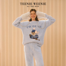 TeenieWeenie小熊女士半边绒睡衣2025新款 秋冬加厚保暖家居服套装