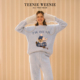 TeenieWeenie小熊女士半边绒睡衣2025新款 秋冬加厚保暖家居服套装