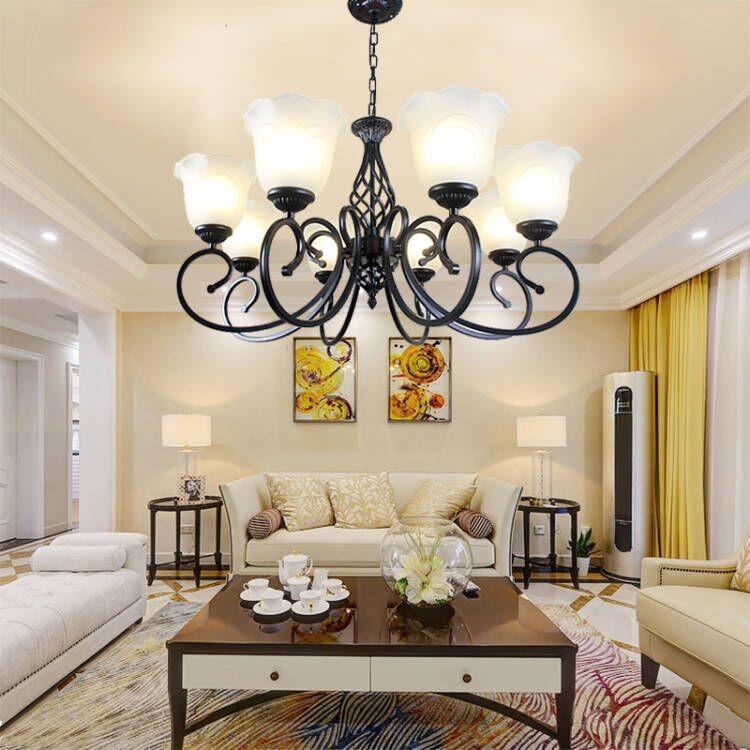 欧式简约铁艺吊灯灯具灯饰客厅灯大气卧室书房现代吸顶美式灯