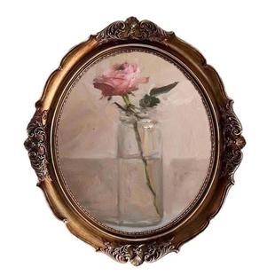 复古相框欧式 雕花镜面可挂墙椭圆古典油画画框小摆件 轻奢小众风格