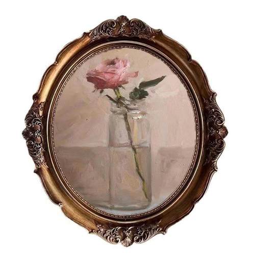 复古相框欧式轻奢小众风格雕花镜面可挂墙椭圆古典油画画框小摆件