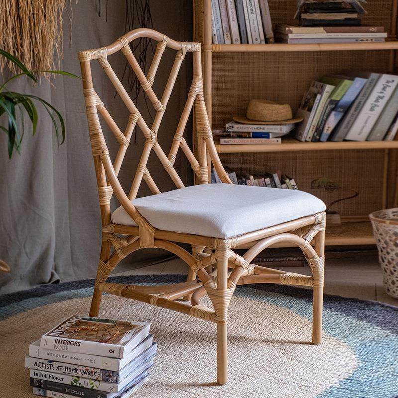 美式真藤餐椅天然藤编靠背椅子复古设计师休闲椅民宿茶舍单人藤椅,商业/办公家具,商用藤编家具,淘宝优惠券,粉丝福利购,淘宝优惠卷