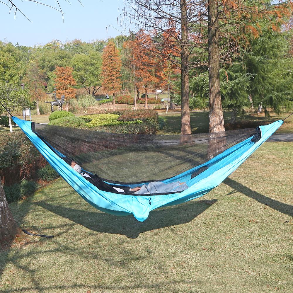 户外旅游单双人吊床 休闲露营吊床防侧翻吊床 室内外睡觉蚊帐吊床