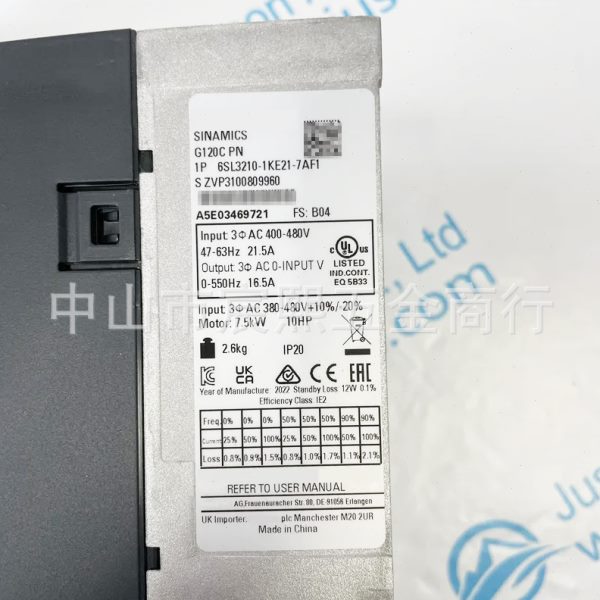 热销全新原装德国6SL3210-1KE21-7AF1变频器 集成式A级滤波器 I/O