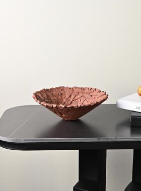 鸟巢树脂果盘样板房家居软装饰品创意售楼处酒店置物盘桌茶几摆件