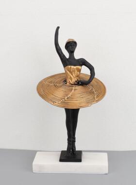 欧式创意金属芭蕾舞者摆件样板房电视柜卧室书房客厅桌面玄关饰品