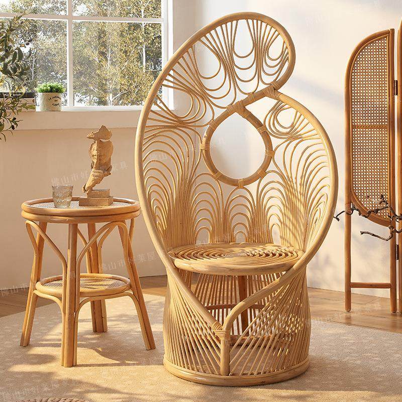 编织真藤孔雀椅高靠背简约艺术椅藤编凤尾椅民宿家具,商业/办公家具,商用藤编家具,淘宝优惠券,粉丝福利购,淘宝优惠卷