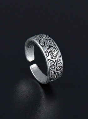 克系暗黑开口戒指克苏鲁恶魔之眼