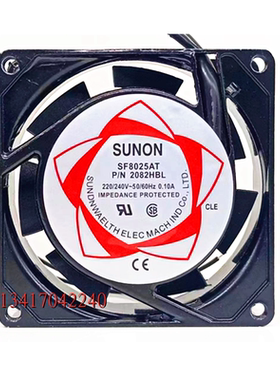 全新 SUNON 2082HBL 8025 8cm厘米 220V 双滚珠散热风扇 SF8025AT