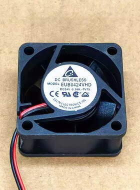 全新台达 EUB0424VHD 24V 0.14A 4020 4CM厘米 DC直流2线散热风扇