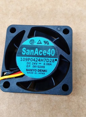 全新原装 三洋SanAce40 109P0424H7D28 24V 0.08A 4015变频器风扇