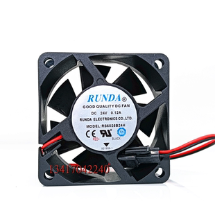 全新RUNDA RS6025B24H 24V 0.12A 6CM厘米滚珠轴承变频器散热风扇