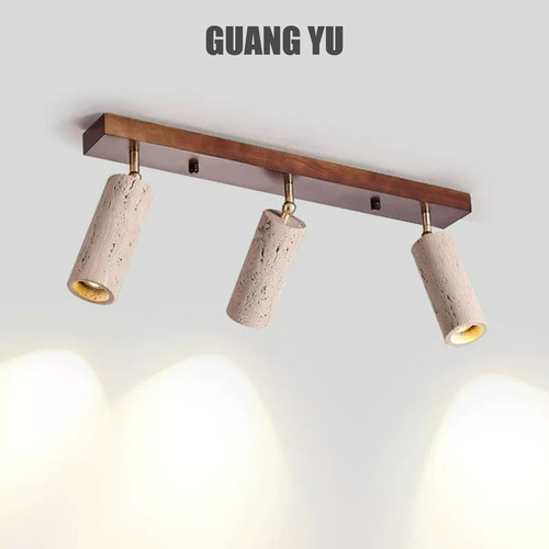 黄洞石侘寂新中式客厅射灯