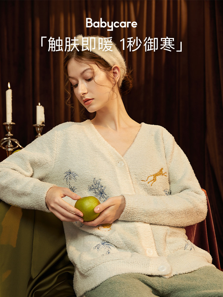 베이비 케어 출산 잠옷 가을 겨울 감금 옷 여성을위한 하프 벨벳 출산 요양원 옷