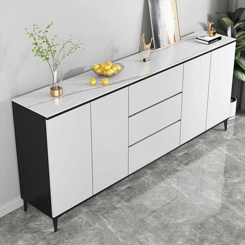 岩板餐边柜客厅一体靠墙边柜北欧厨房碗柜客厅置物酒柜轻奢茶水柜