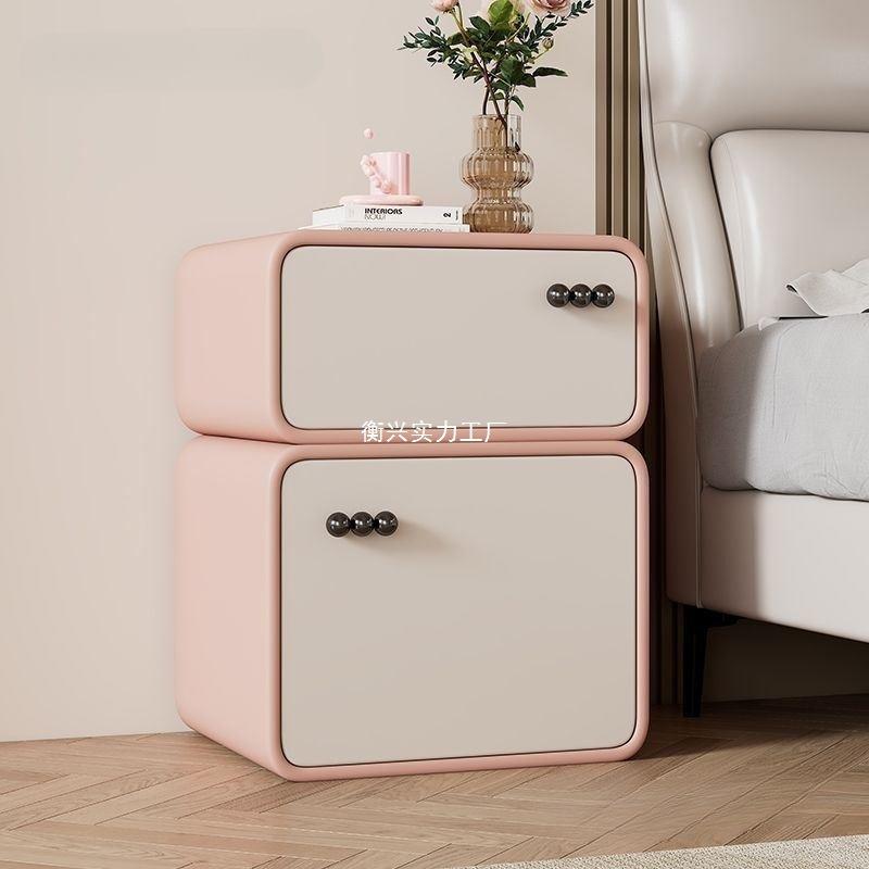 奶油风床头柜小型卧室家用简约现代新款整装实木超窄儿童房轻奢