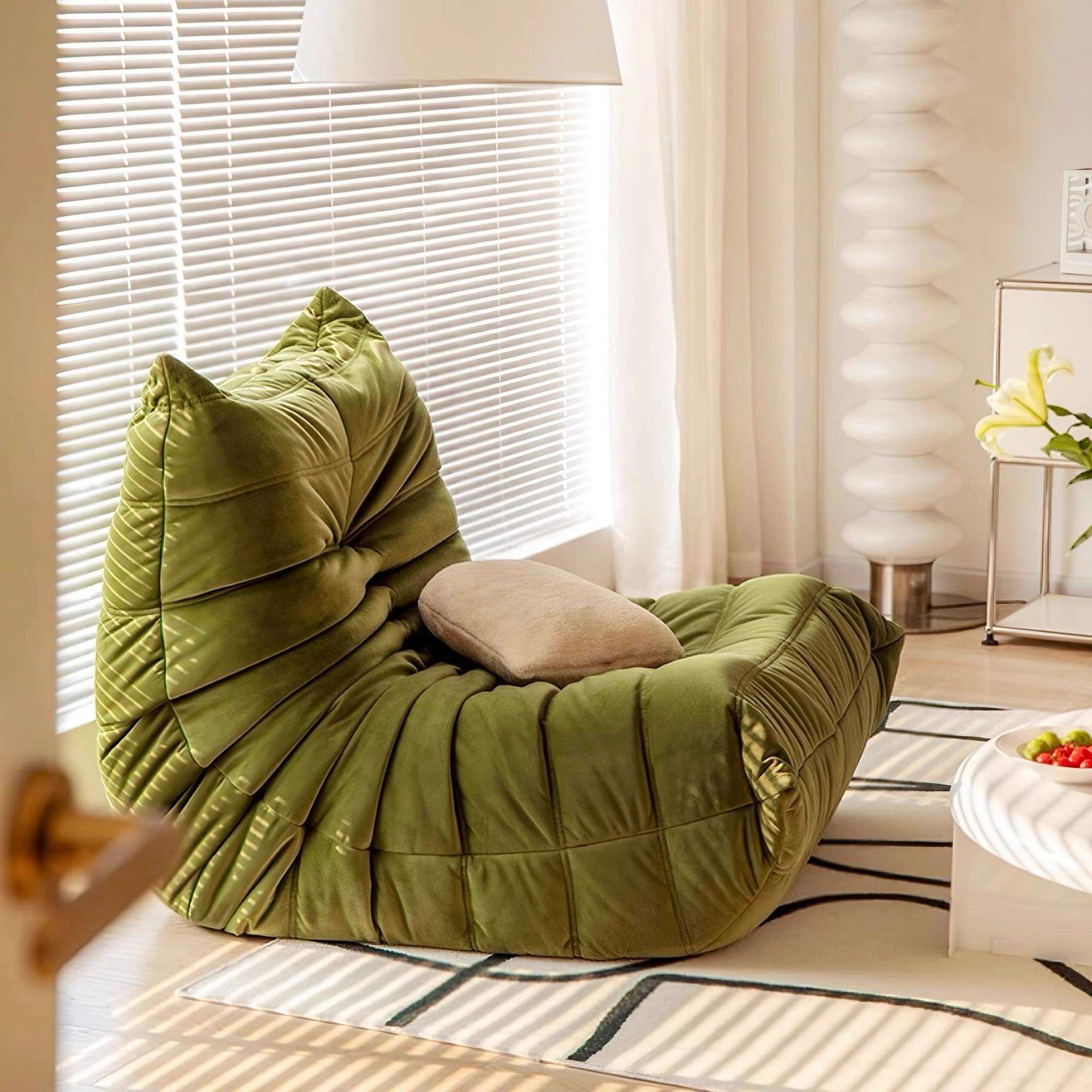 毛毛虫榻榻米沙发卧室客厅懒人奶油可躺可睡休闲阳台单人小沙发椅