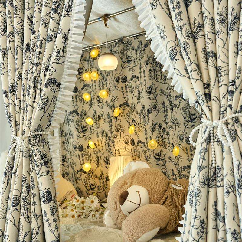 寝优棉复古法式床帘u型轨道宿舍上下铺寝室强遮光蚊帐一体式窗