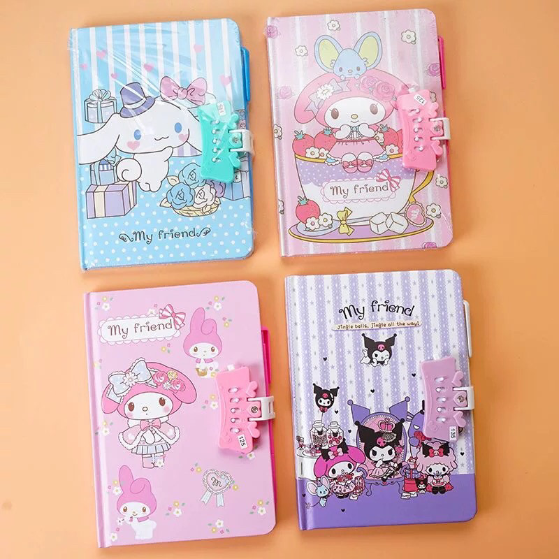 库洛米密码本带锁日记本高颜值可爱少女心手账本小学生文具