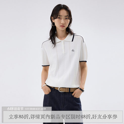 散养文化通勤休闲针织短袖polo衫