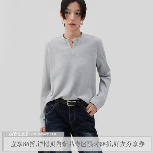散养文化「序写」灰色内搭长袖t