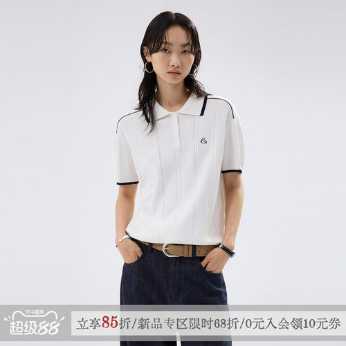 散养文化通勤休闲针织短袖polo衫