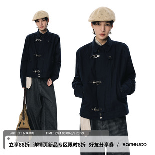 sameuoo散养文化「银弋」飞机扣水洗外套微宽松短款下摆微收夹克