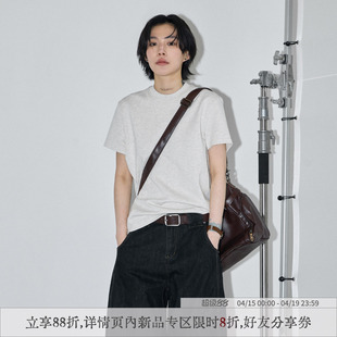 sameuoo散养文化「小彩派对」纯色中性风短袖t恤女夏季正肩上衣