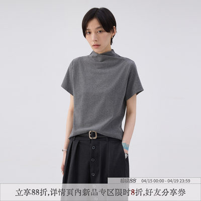 散养文化正肩合身显瘦短袖t恤女