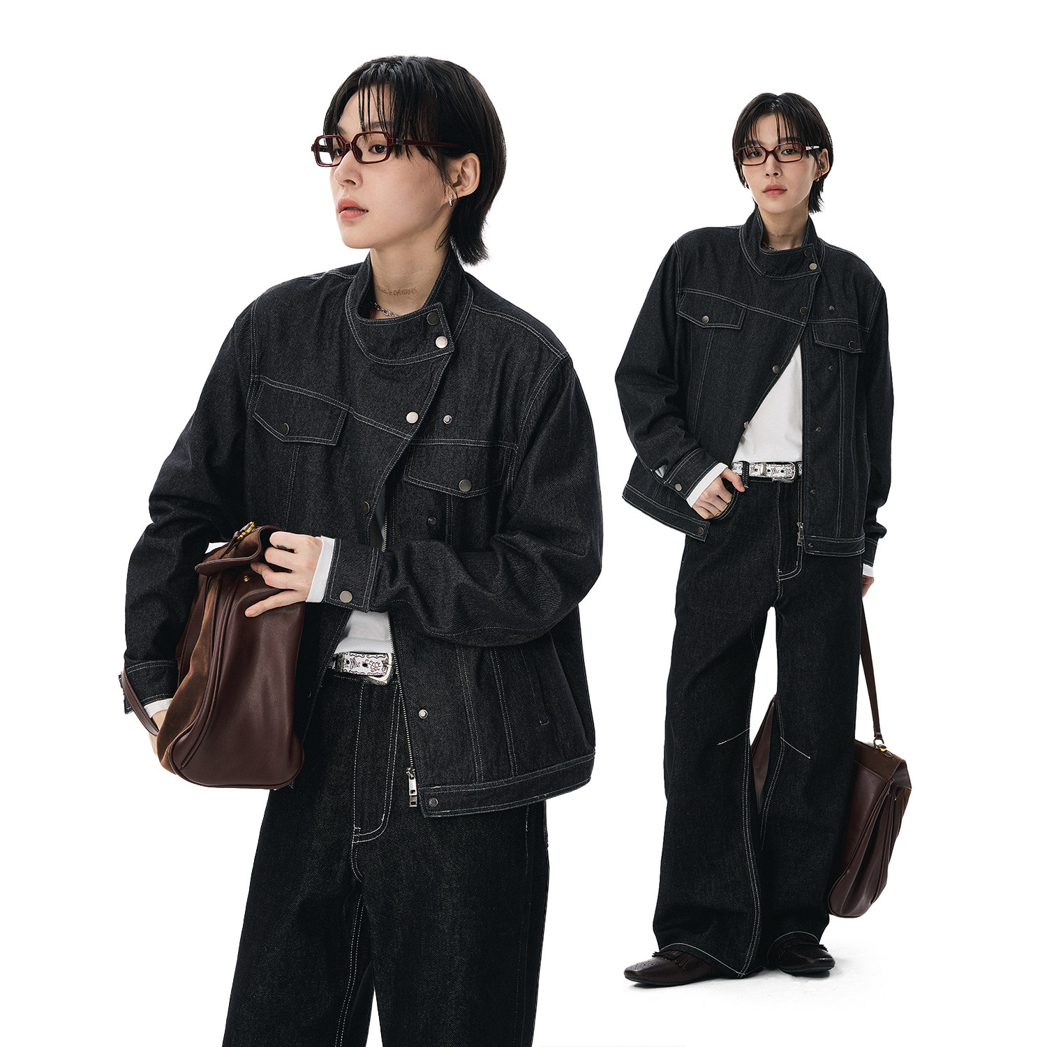 【何运晨同款】短款牛仔外套春秋图片