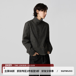 【李霄云同款】散养文化「绅岭」不对称门襟短外套西装结构分割