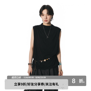 背心女夏外穿高级感中性风上衣t sameuoo散养文化「默」半高领无袖