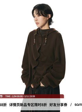 sameuoo散养文化「焦糖拿铁」330g空气层短款落肩可抽褶中性外套