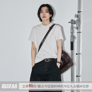 sameuoo散养文化「小彩派对」纯色中性风短袖t恤女夏季正肩上衣