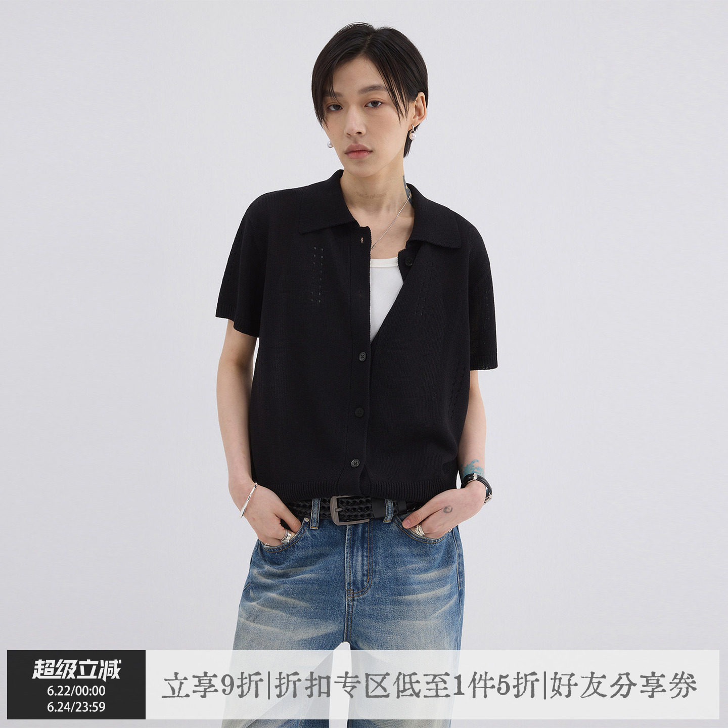 莱赛尔亚麻混纺短袖Polo衫