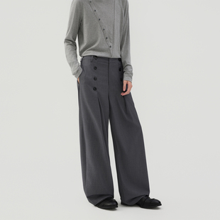 sameuoo散养文化「烟雨」灰色直筒西裤 00限时68折 冬