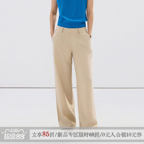 「简珩」莱赛尔亚麻混纺休闲裤