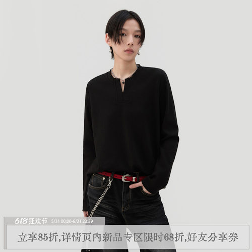 散养文化「序写」正肩长袖t恤春