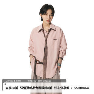 sameuoo散养文化「无人区玫瑰」莱赛尔混纺可拆卸领带长袖衬衫女