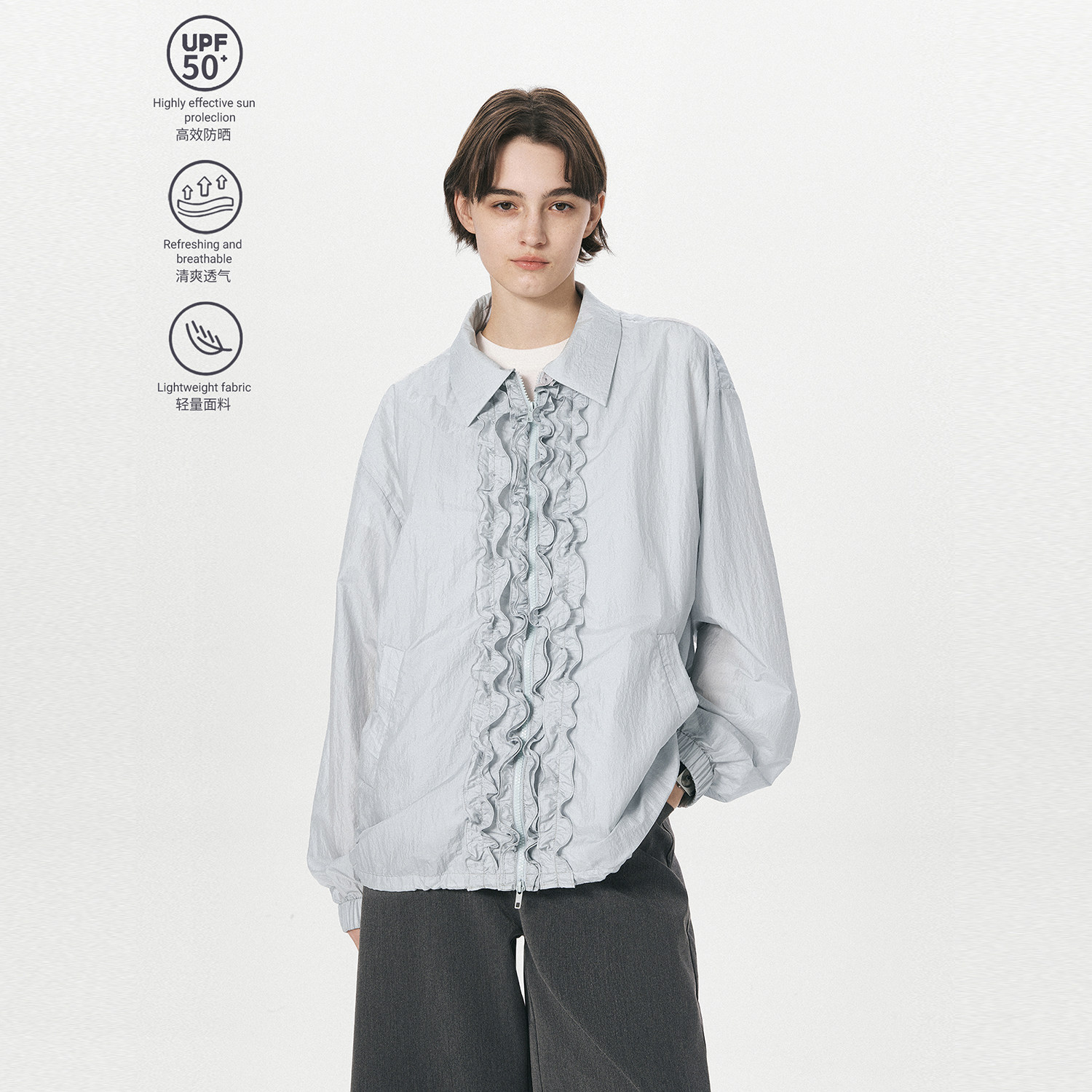 【李溪芮同款】sameuoo散养文化「月食」防晒衣女夏季中性风外套,女装/女士精品,时尚防晒服,淘宝优惠券,粉丝福利购,淘宝优惠卷