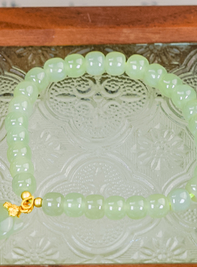 天然和田玉银镶嵌时尚猫咪晴水珠珠手串（多样性发货）